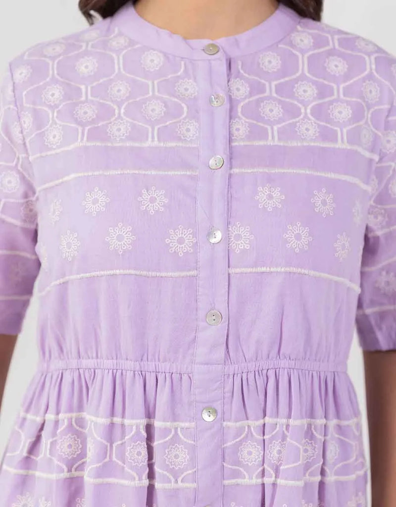 Reme purple embroidered dress