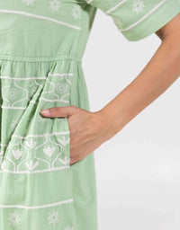 Reme green embroidered dress