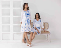 Pani blue embroidery dress