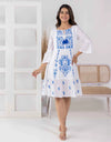 Pani blue embroidery dress