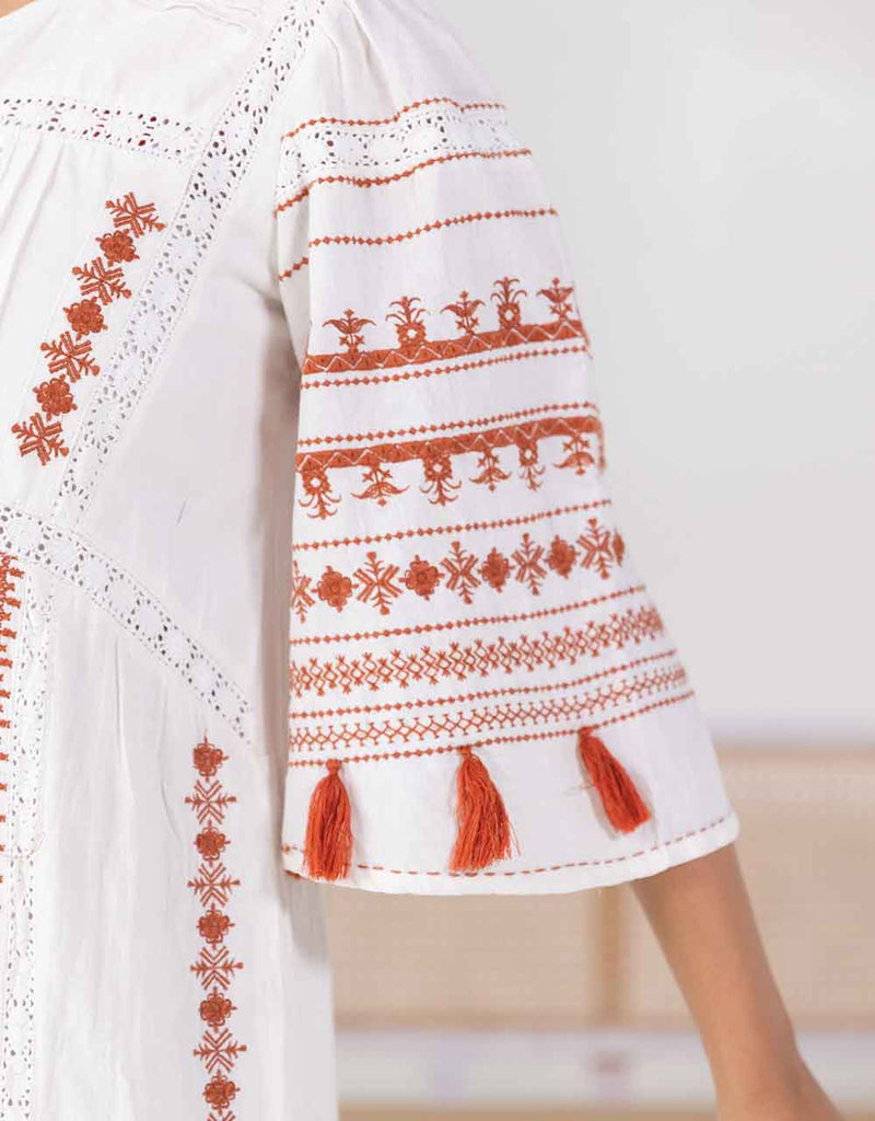 LYDIA BROWN  EMBROIDERY DRESS