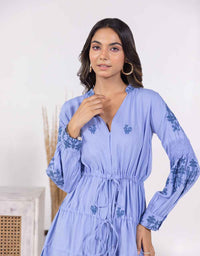 Pegasus blue embroidered dress