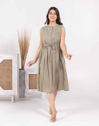 AARNA OLIVE DRESS