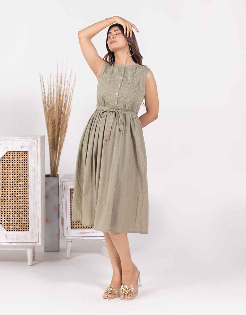 AARNA OLIVE DRESS