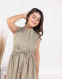 AARNA OLIVE DRESS