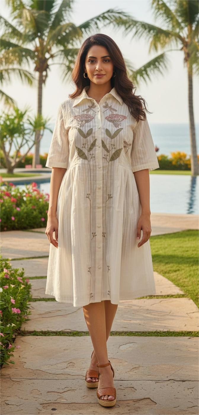 Tate White  Embroidery Dress