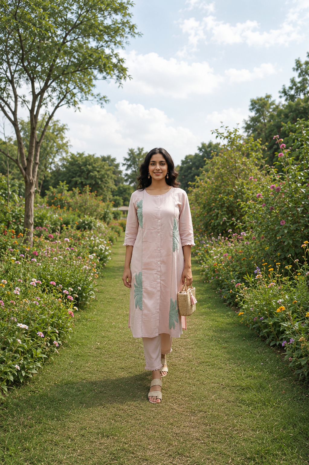 Ramjones Pink Embroider Kurta Set