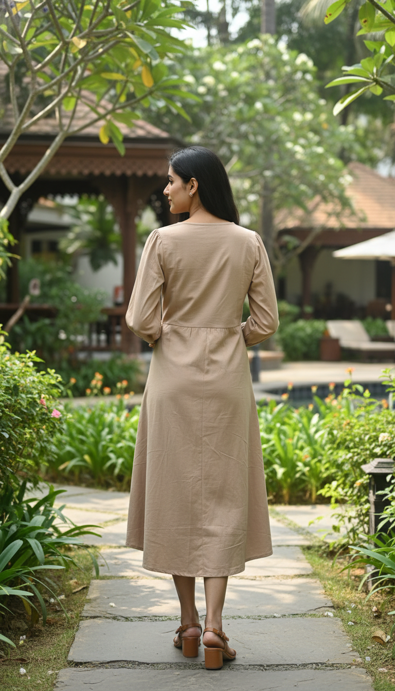 Lilibet Beige Embroidery Dress