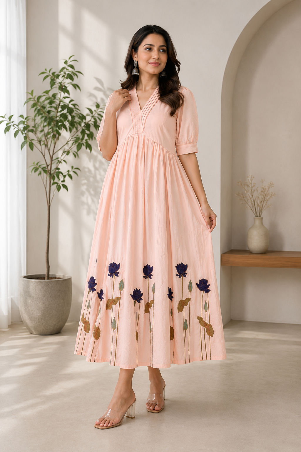 Willow Pink Embroidery Dress