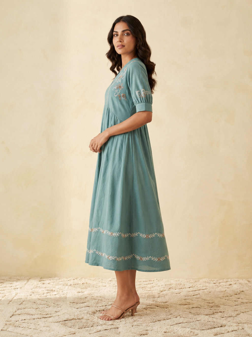 Kiwi Embroidery Dress