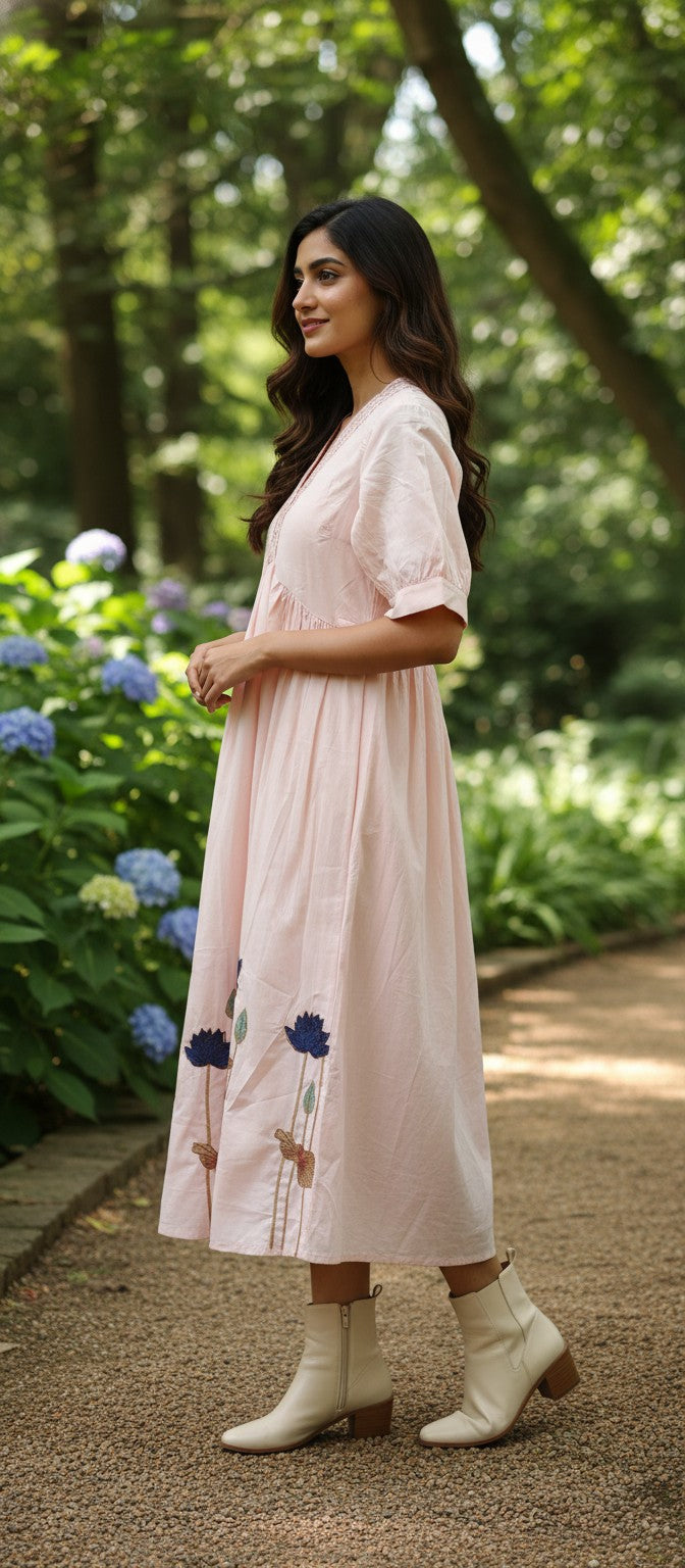 Willow Pink Embroidery Dress