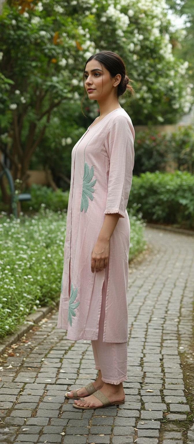 Ramjones Pink Embroider Kurta Set