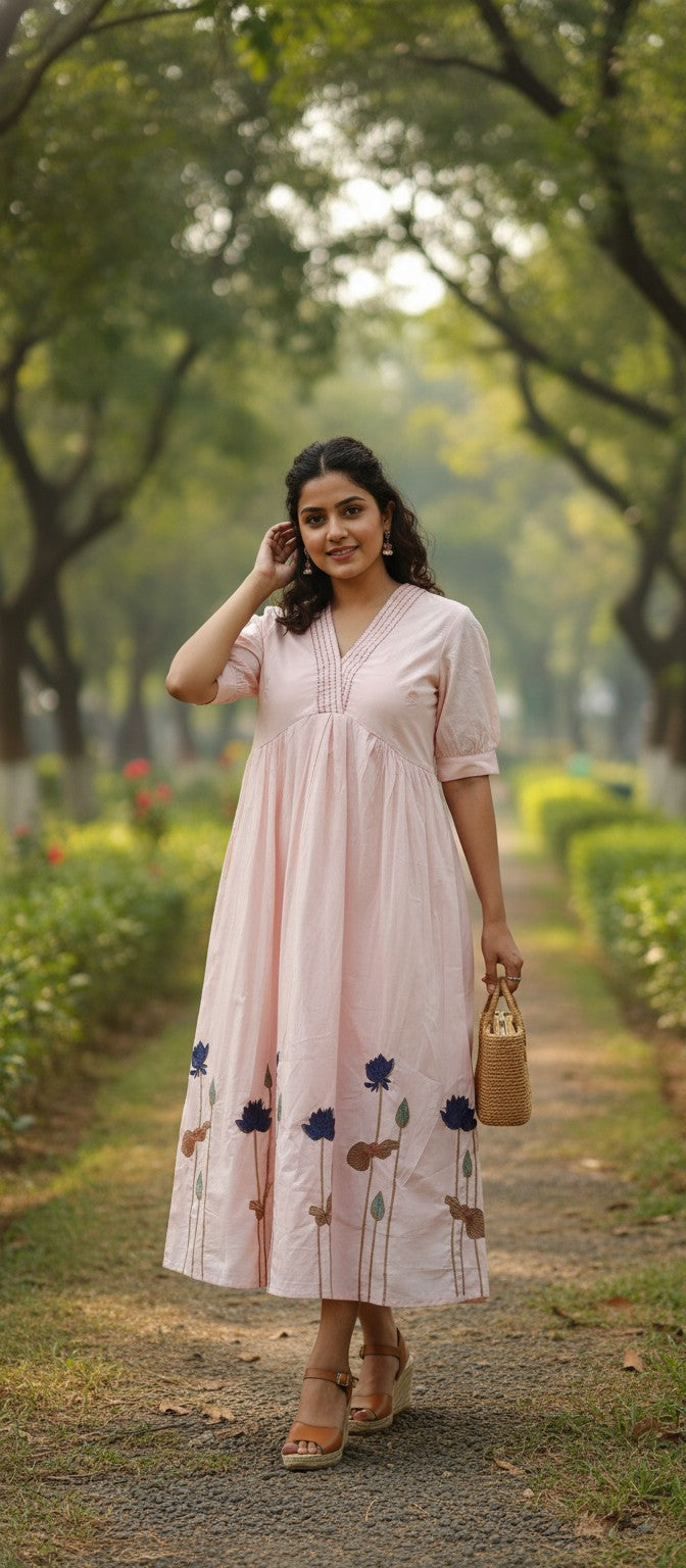 Willow Pink Embroidery Dress