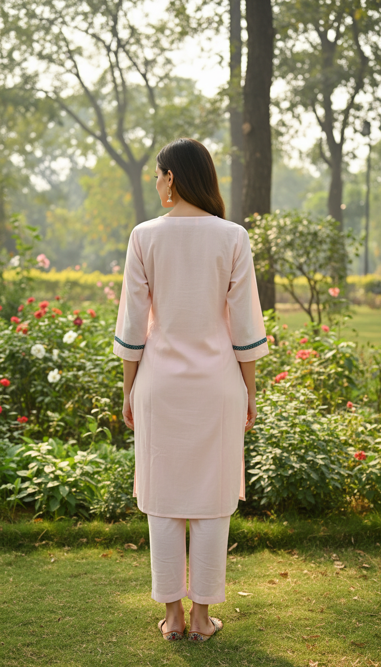 Harry Pink Embroidey Kurta Set